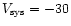 $V_{\rm sys} = -30 $
