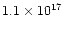 $1.1\times 10^{17}$