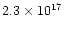 $ 2.3\times 10^{17}$