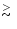 $\raisebox{-.4ex}{$\stackrel{>}{\scriptstyle \sim}$ }$