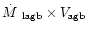 $\mbox{$\dot{M}$ }_{\rm lagb} \times V_{\rm agb}$