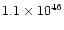 $1.1\times 10^{46}$