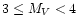 $3 \leq M_V < 4$