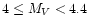 $4 \leq M_V < 4.4$