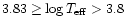 $3.83 \geq \log T_{\rm eff} >
3.8$