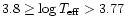 $3.8 \geq \log
T_{\rm eff} > 3.77$