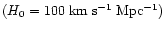 $(H_0=100\; \rm km\; s^{-1}\; Mpc^{-1})$