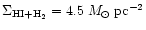 $\Sigma_{{\rm HI+H_2}}=4.5\; M_{\odot}\;\rm pc^{-2}$