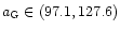 $a_{{\rm G}} \in (97.1,127.6)$