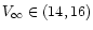 $V_{\infty} \in(14,16)$