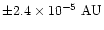 $\pm2.4\times 10^{-5}~{\rm AU}$