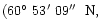 $(60\hbox{$^\circ$ }53\hbox{$^\prime$ }09\hbox{$^{\prime\prime}$ }\;{\rm N},$