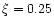 $\xi =0.25$