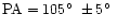 ${\rm PA}=105\hbox{$^\circ$ }\pm5\hbox{$^\circ$ }$
