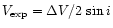$V_{\rm exp}=\Delta V/2\,\sin i$