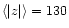 $\langle\vert z\vert\rangle=130$