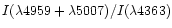 $I(\lambda4959+\lambda5007)/I(\lambda4363)$