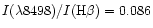$I(\lambda8498)/I({\rm H}\beta)=0.086$