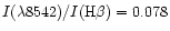 $I(\lambda8542)/I({\rm H}\beta)=0.078$