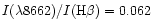 $I(\lambda8662)/I({\rm H}\beta)=0.062$