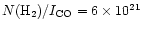 $N({\rm H}_2) / I_{\rm CO}= 6 \times 10^{21}$