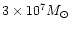 $3 \times 10^7 M_\odot$