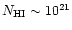 $N_{\rm HI} \sim 10^{21}$