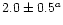 $2.0\pm 0.5^a$