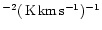 $^{-2}({\rm\, K}{\rm\, km \, s^{-1}})^{-1}$