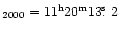 $_{2000}=11^{\rm h} 20^{\rm m} 13\hbox{$.\!\!^{\rm s}$ }2 $
