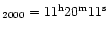 $_{2000}=11^{\rm h} 20^{\rm m} 11^{\rm s} $