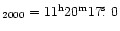 $_{2000} = 11^{\rm h} 20^{\rm m}
17\hbox{$.\!\!^{\rm s}$ }0$