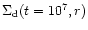 $\Sigma_{\rm
d}(t=10^7,r)$