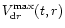 $V_{{\rm d}r}^{\rm max}(t,r)$