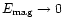 $E_{\rm mag}\rightarrow 0$