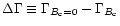 $\Delta \Gamma \equiv \Gamma _{B_{\rm c}=0}-\Gamma _{B_{\rm c}}$