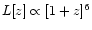 $L[z]\propto [1+z]^{6}$