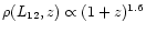 $\rho(L_{\rm 12},z)\propto (1+z)^{1.6}$