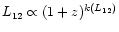 $L_{\rm 12}\propto (1+z)^{k(L_{\rm 12})}$