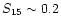 $S_{\rm 15}\sim 0.2$