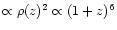 $\propto \rho(z)^2 \propto (1+z)^6$