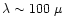 $\lambda \sim 100~\mu$