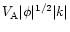 $
V_{\rm A}\vert\phi \vert^{1/2}\vert k\vert $