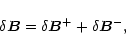 \begin{displaymath}
\delta \vec{B}=\delta \vec{B}^{+}+\delta \vec{B}^{-},
\end{displaymath}