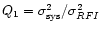 $Q_{1}=\sigma _{\rm sys}^{2}/\sigma _{RFI}^{2}$