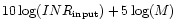 $10\log(INR_{\rm input})+5\log(M)$