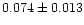 $0.074\pm0.013$