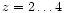 $z=2\ldots4$
