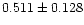 $0.511\pm0.128$