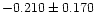 $-0.210\pm0.170$